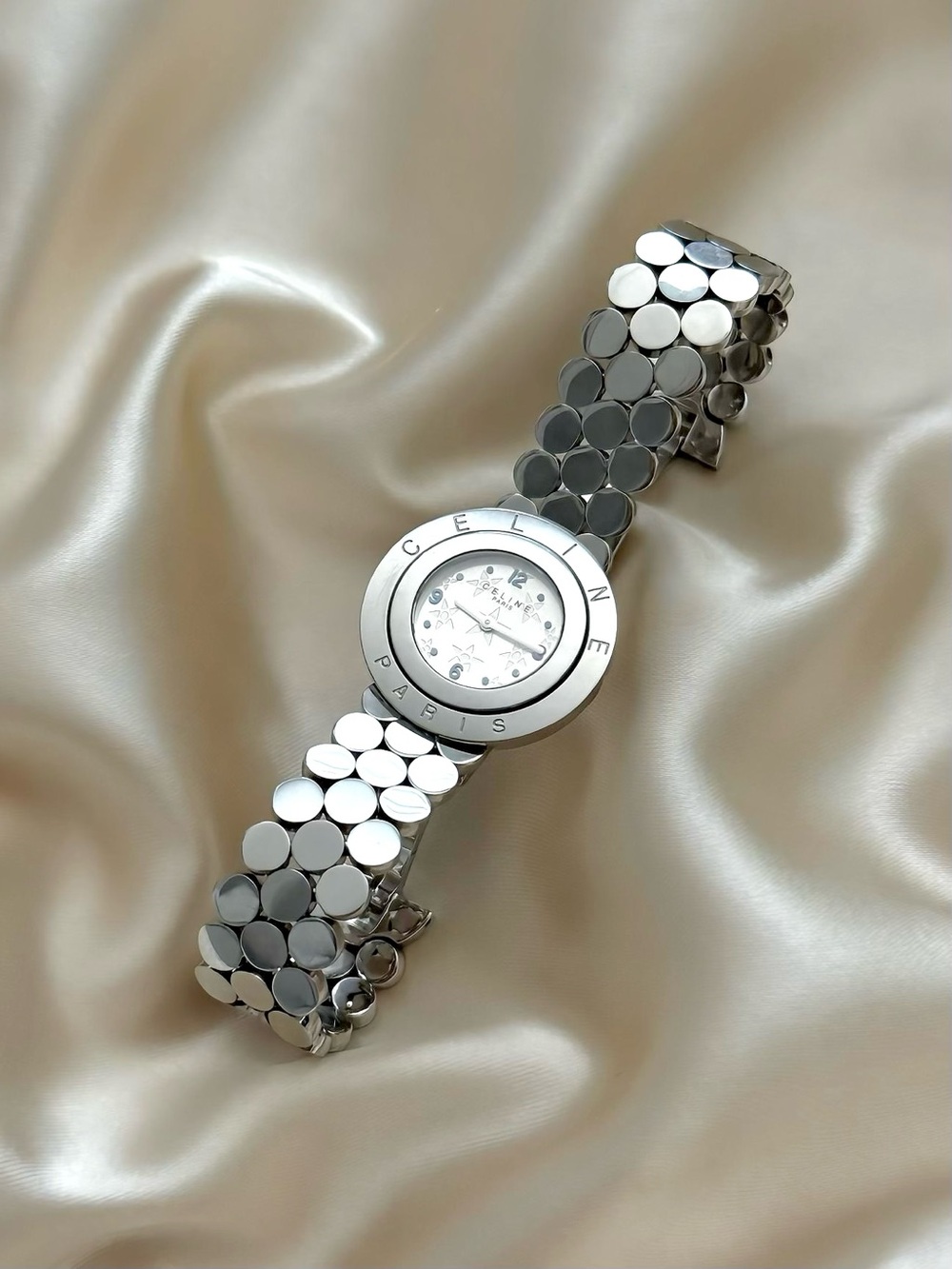 AUTHENTIC RARE VINTAGE CELINE SILVER WATCH